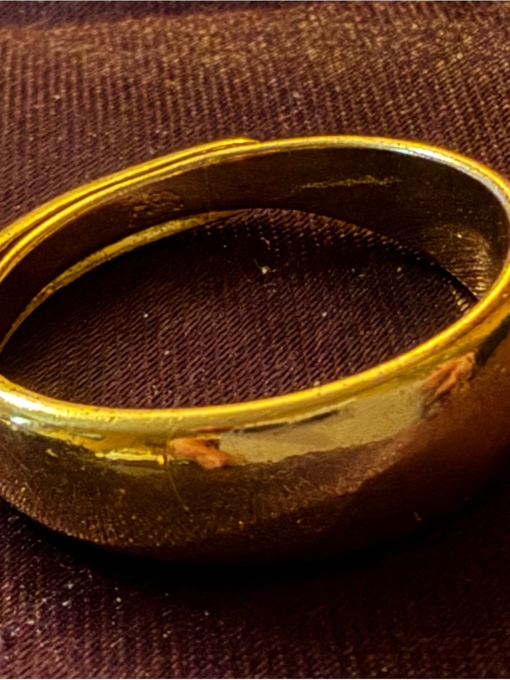 Gold Tone Wide Dome Ring - Gold